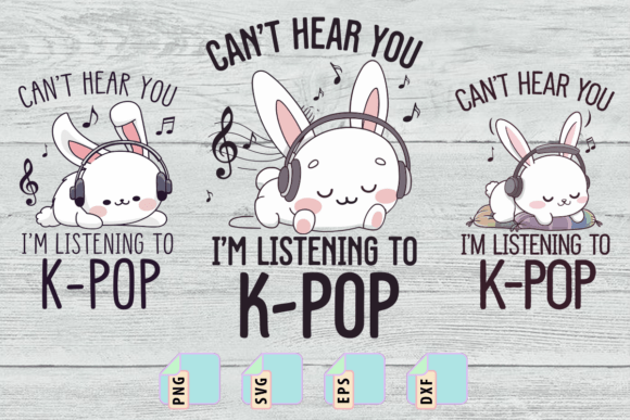 Bunny Listening K Pop SVG Design Bundle: A Creative Asset