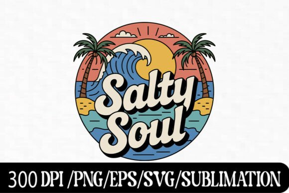 Capturing Coastal Charm: The Salty Soul Tropical Vibes Logo Design