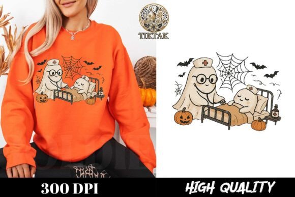 Cute Halloween Ghost Nurse Spooky Design