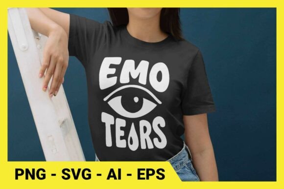 Emo Tears Aesthetic Eye Design