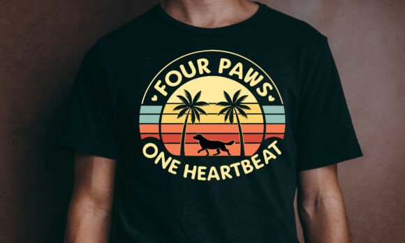 Four Paws One Heartbeat: A T-Shirt Design for Animal Lovers