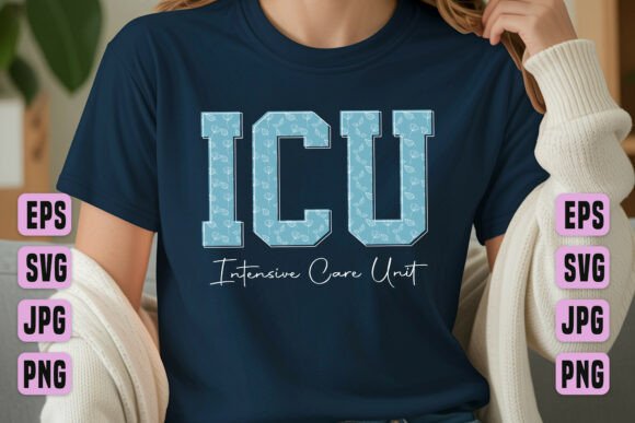 ICU Care Unit Blue Text Design: Powerful Visuals for Healthcare Branding