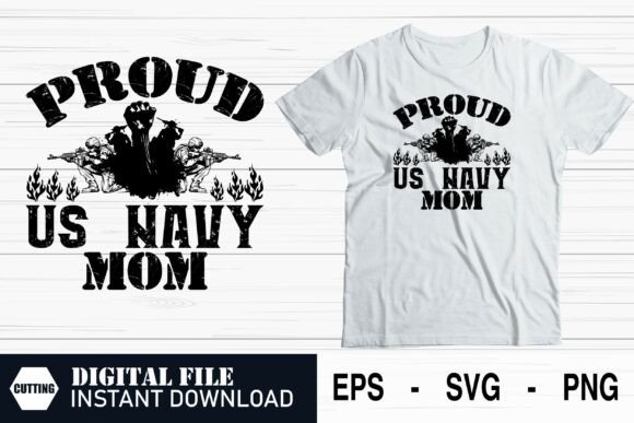 Proud US Navy Mom T-Shirt Design