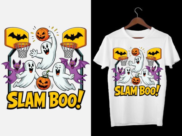 Spooky Ghost Halloween T-shirt Design: A Whimsical Graphic Asset