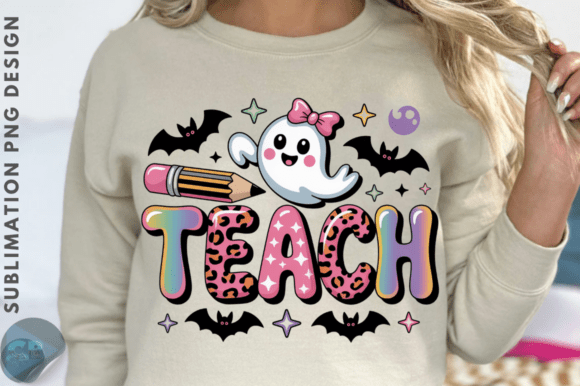 Spooky Teach Sublimation PNG: Design for Educators