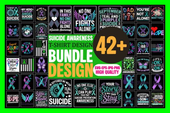 Suicide Awareness T-Shirt Design Bundle: Creative Assets for Impactful Projects