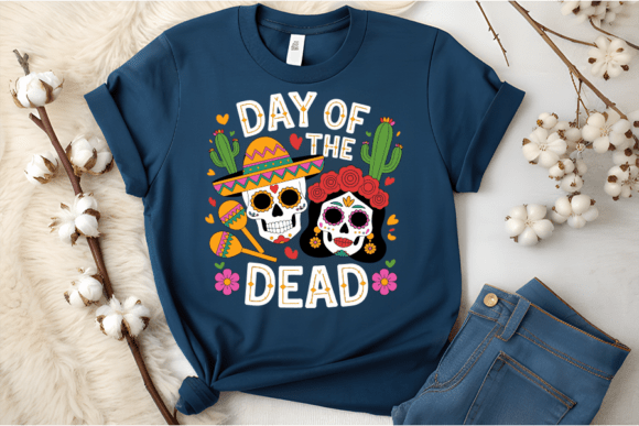 Vibrant Day of the Dead T-Shirt Design for Creative Projects