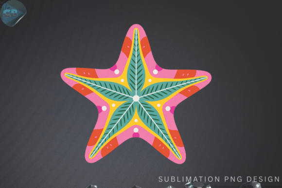 Vibrant Oceanic Graphics: Colorful Starfish PNG Design