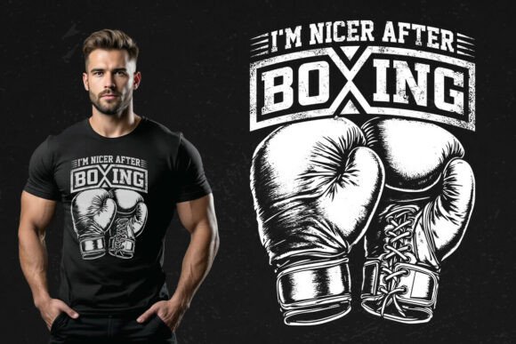 Vintage Boxing Gloves Typography Design